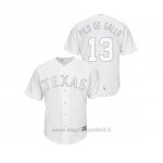 Maglia Baseball Hombre Texas Rangers 13 Joey Gallo 2019 Players Weekend Replica Bianco