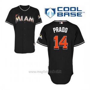 Maglia Baseball Uomo Miami Marlins Martin Prado 14 Nero Alterner Cool Base