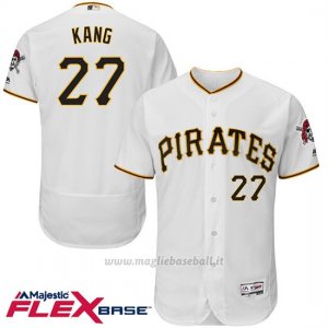 Maglia Baseball Uomo Pittsburgh Pirates Jung Ho Kang 27 Bianco Flex Base Autentico Collezione Giocatore