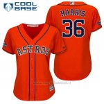 Maglia Baseball Donna Houston Astros 2017 World Series Campione Will Harris Arancione Cool Base