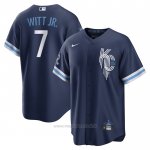 Maglia Baseball Uomo Kansas City Royals Bobby Witt JR. 2022 City Connect Replica Blu