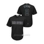 Maglia Baseball Hombre Seattle Mariners 2 Tom Murphy 2019 Players Weekend Replica Nero