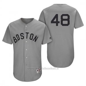Maglia Baseball Uomo Boston Red Sox Pablo Sandoval Grigio Turn Back The Clock Autentico