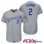 Maglia Baseball Uomo Kansas City Royals Alcides Escobar Grigio 50th Season Flex Base
