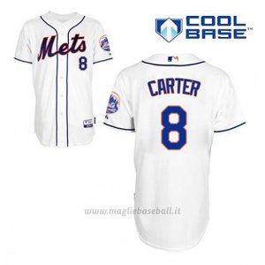 Maglia Baseball Uomo New York Mets Gary Carter 8 Bianco Alterner Cool Base