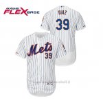 Maglia Baseball Uomo New York Mets Edwin Diaz 150th Aniversario Patch Autentico Flex Base Bianco