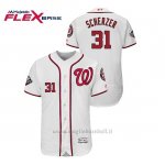 Maglia Baseball Uomo Washington Nationals 31 Max Scherzer 2019 World Series Bound Flex Base Bianco