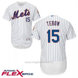 Maglia Baseball Uomo New York Mets 15 Tim Tebow Bianco Flex Base
