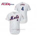 Maglia Baseball Uomo New York Mets Jed Lowrie 150th Aniversario Patch Autentico Flex Base Bianco