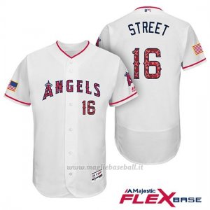 Maglia Baseball Uomo Los Angeles Angels 2017 Estrellas y Rayas Huston Street Bianco Flex Base