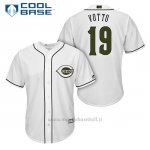 Maglia Baseball Uomo Cincinnati Reds 19 Joey Votto Bianco2018 Alterner Cool Base
