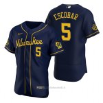Maglia Baseball Uomo Milwaukee Brewers Eduardo Escobar Autentico Alternato Blu