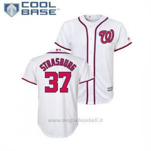 Maglia Baseball Bambino Washington Nationals Stephen Strasburg Cool Base Majestic 1ªBianco