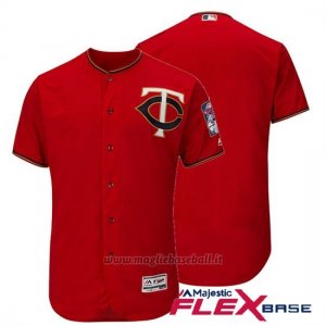 Maglia Baseball Uomo Minnesota Twins Majestic Flex Base Scarlet Autentico Collezione