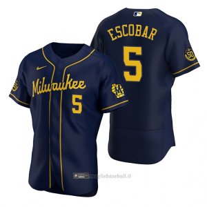 Maglia Baseball Uomo Milwaukee Brewers Eduardo Escobar Autentico Alternato Blu