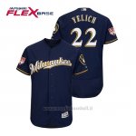 Maglia Baseball Uomo Milwaukee Brewers Christian Yelich Flex Base Entrenamiento De Primavera 2019 Blu