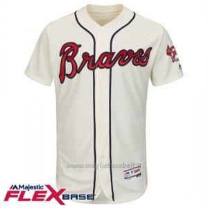 Maglia Baseball Uomo Atlanta Braves Blank Bianco Flex Base Autentico Collezione