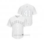 Maglia Baseball Uomo Houston Astros Brad Peacock 2019 Players Weekend P Replica Bianco