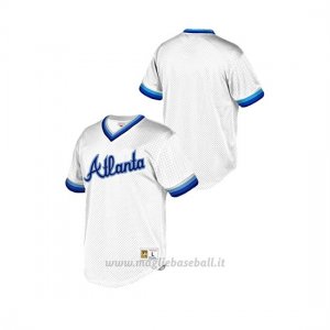 Maglia Baseball Bambino Atlanta Braves Cooperstown Collection Mesh Wordmark V-neck Bianco