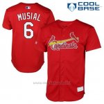 Maglia Baseball Uomo St. Louis Cardinals Stan Musial 6 Rosso Cool Base