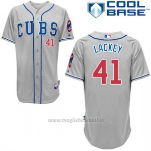 Maglia Baseball Uomo Chicago Cubs 41 John Lackey Autentico Collezione Grigio Cool Base