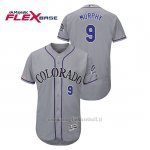 Maglia Baseball Uomo Colorado Rockies Daniel Murphy 150th Aniversario Patch Flex Base Grigio