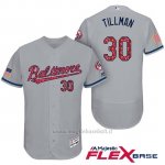 Maglia Baseball Uomo Baltimore Orioles 2017 Estrellas Y Rayas 30 Chris Tillman Grigio Flex Base