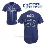 Maglia Baseball Uomo Tampa Bay Rays Jake Mcgee 57 Blu Blu Alterner Cool Base