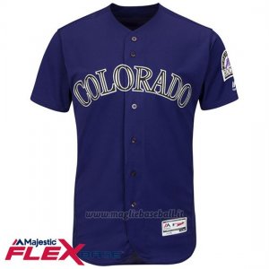 Maglia Baseball Uomo Colorado Rockies Blank Viola Flex Base Autentico Collezione
