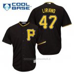 Maglia Baseball Uomo Pittsburgh Pirates Francisco Liriano 47 Nero Alterner Cool Base