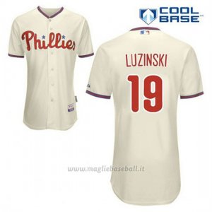 Maglia Baseball Uomo Philadelphia Phillies Greg Luzinski 19 Crema Alterner Cool Base