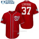Maglia Baseball Uomo Washington Nationals Stephen Strasburg Scarlet 2017 Allenamento Primaverile Cool Base Giocatore