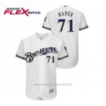 Maglia Baseball Uomo Milwaukee Brewers Josh Hader 150th Aniversario Patch Autentico Flex Base Bianco