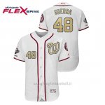Maglia Baseball Uomo Washington Nationals 48 Javy Guerra 2019 Gold Program Flex Base Bianco