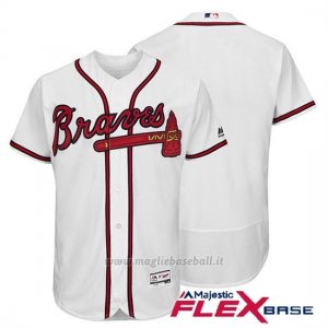 Maglia Baseball Uomo Atlanta Braves Majestic Flex Base Bianco Autentico Collezione