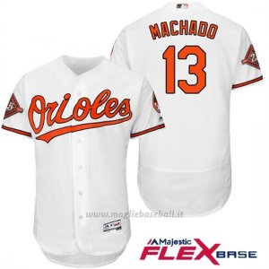 Maglia Baseball Uomo Baltimore Orioles 13 Manny Machado Bianco 2017 Flex Base