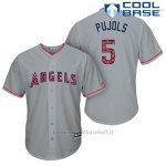 Maglia Baseball Uomo Los Angeles Angels 2017 Estrellas y Rayas Albert Pujols Grigio Cool Base