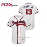 Maglia Baseball Uomo Atlanta Braves 13 Ronald Acuna Jr. 2019 Postseason Flex Base Bianco
