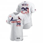 Maglia Baseball Uomo St. Louis Cardinals Alex Reyes 2020 Stars & Stripes 4th of July Bianco