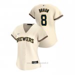 Maglia Baseball Donna Milwaukee Brewers Ryan Braun 2020 Replica Primera Crema