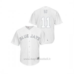 Maglia Baseball Uomo T Oronto Blue Jays Bo Bichette 2019 Players Weekend Replica Bianco