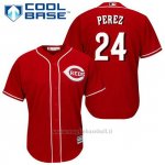 Maglia Baseball Uomo Cincinnati Reds Tony Perez 24 Rosso Alterner Cool Base