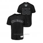 Maglia Baseball Uomo Col Orado Rockies Jon Gray 2019 Players Weekend Autentico Nero