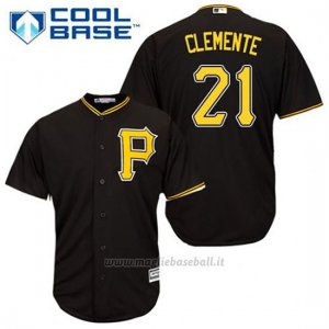 Maglia Baseball Uomo Pittsburgh Pirates Roberto Clemente 21 Nero Alterner Cool Base