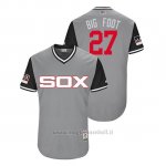 Maglia Baseball Uomo Chicago White Sox Lucas Giolito 2018 Llws Players Weekend Big Foot Grigio