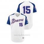 Maglia Baseball Hombre Atlanta Braves 15 Sean Newcomb Turn Back The Clock 1974 Autentico Bianco