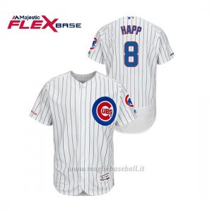 Maglia Baseball Uomo Chicago Cubs Ian Happ 150th Aniversario Patch Autentico Flex Base Bianco Blu