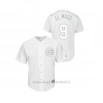 Maglia Baseball Hombre Chicago Cubs 9 Javier Baez 2019 Players Weekend El Mago Replica Bianco