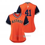Maglia Baseball Donna Houston Astros Brad Peacock 2018 Llws Players Weekend P Orange