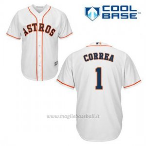 Maglia Baseball Uomo Houston Astros Carlos Correa 1 Bianco 1ªCool Base